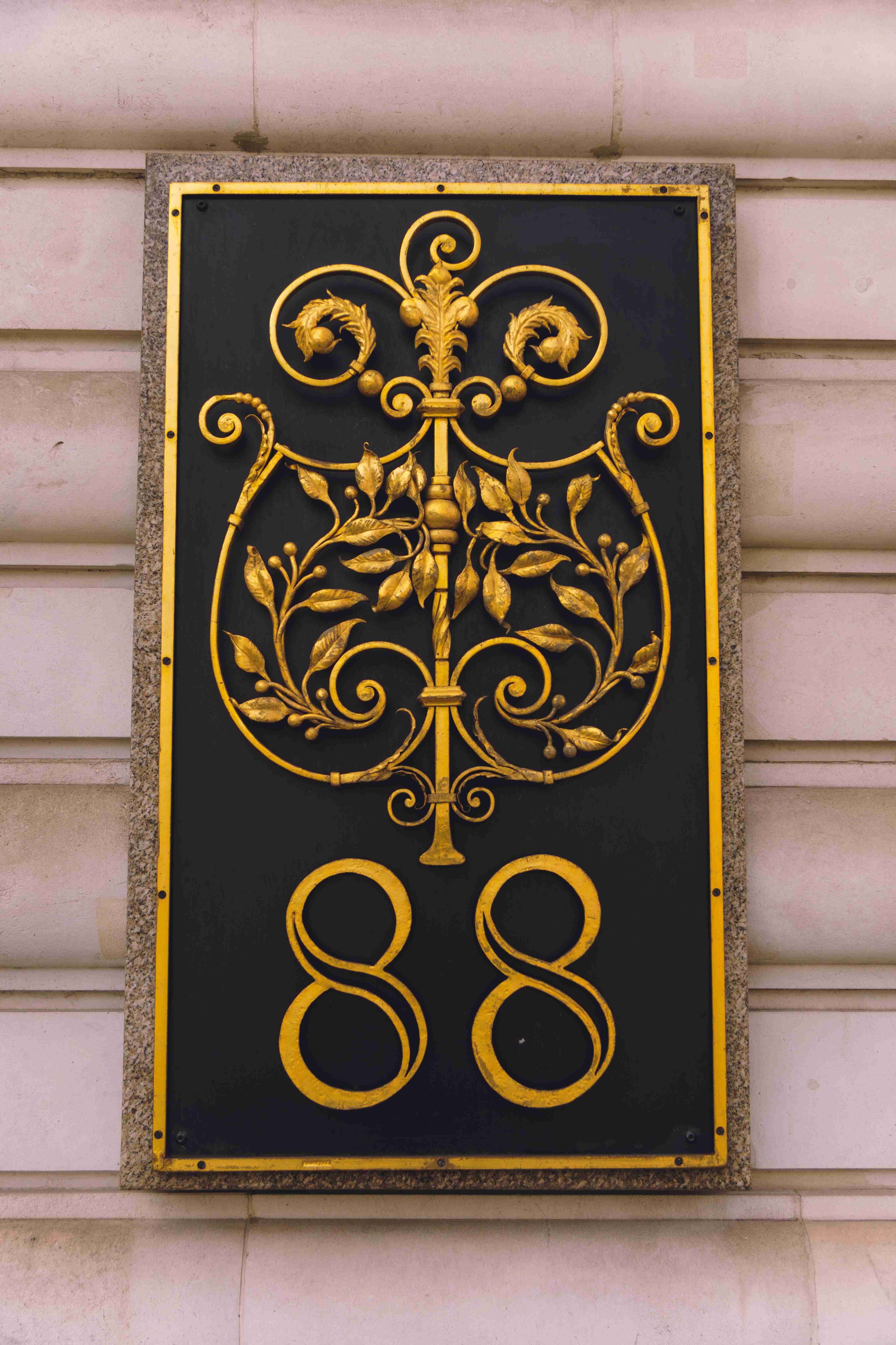 Number 88 Black & Gold Detail